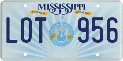 MS license plate LOT956