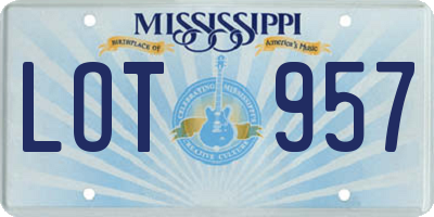 MS license plate LOT957