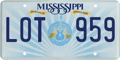 MS license plate LOT959