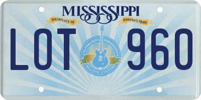 MS license plate LOT960