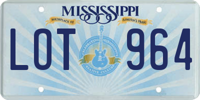 MS license plate LOT964