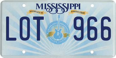 MS license plate LOT966