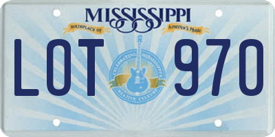 MS license plate LOT970