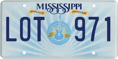 MS license plate LOT971