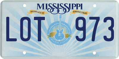 MS license plate LOT973