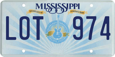 MS license plate LOT974