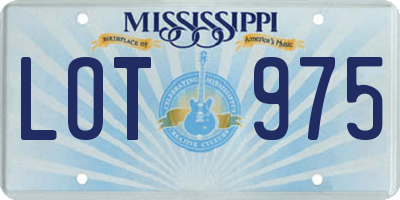 MS license plate LOT975