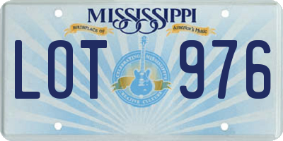 MS license plate LOT976