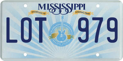 MS license plate LOT979