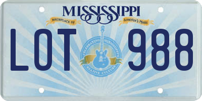MS license plate LOT988