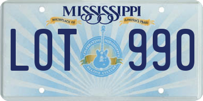 MS license plate LOT990
