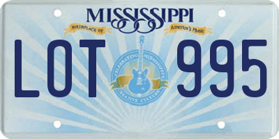 MS license plate LOT995