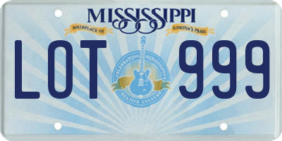 MS license plate LOT999