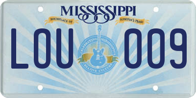 MS license plate LOU009