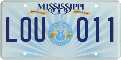 MS license plate LOU011