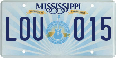 MS license plate LOU015
