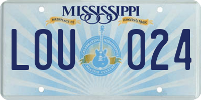 MS license plate LOU024
