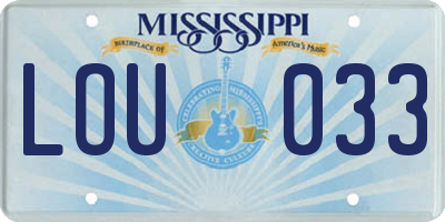 MS license plate LOU033