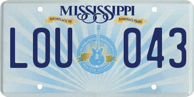 MS license plate LOU043