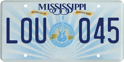 MS license plate LOU045