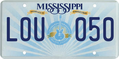 MS license plate LOU050