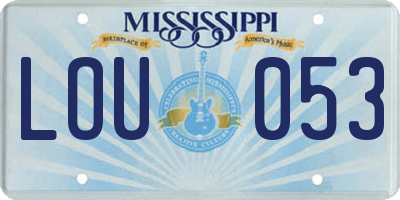 MS license plate LOU053