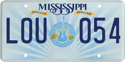 MS license plate LOU054