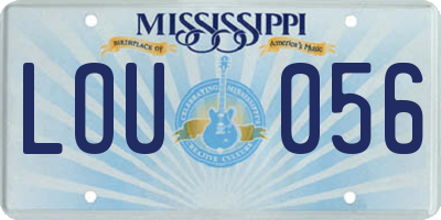 MS license plate LOU056