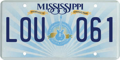 MS license plate LOU061