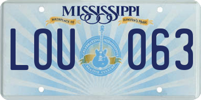 MS license plate LOU063