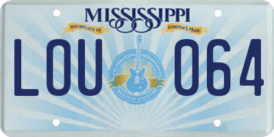 MS license plate LOU064