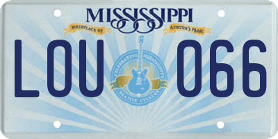 MS license plate LOU066
