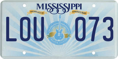 MS license plate LOU073