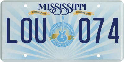 MS license plate LOU074
