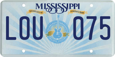 MS license plate LOU075