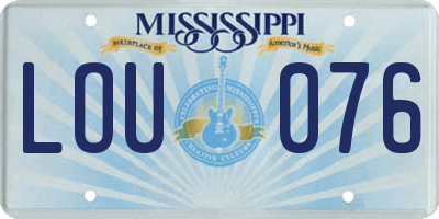 MS license plate LOU076