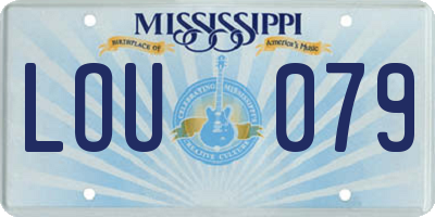 MS license plate LOU079