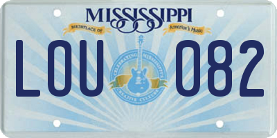 MS license plate LOU082