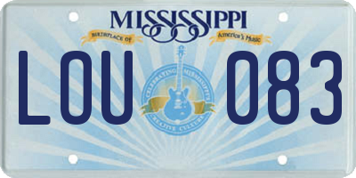MS license plate LOU083