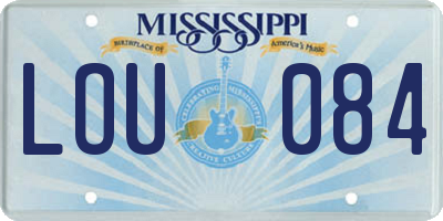 MS license plate LOU084