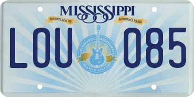 MS license plate LOU085