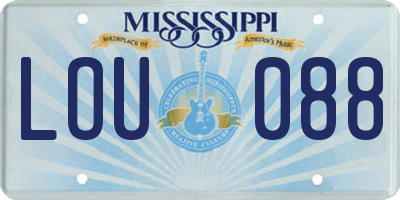 MS license plate LOU088