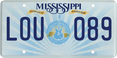 MS license plate LOU089