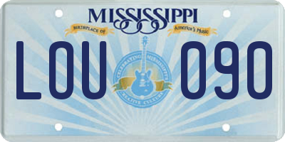 MS license plate LOU090