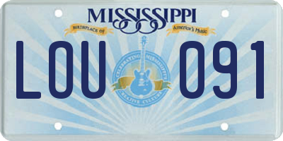 MS license plate LOU091