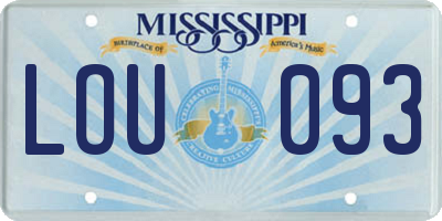 MS license plate LOU093