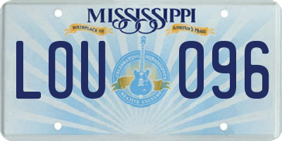 MS license plate LOU096