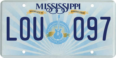 MS license plate LOU097