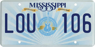 MS license plate LOU106