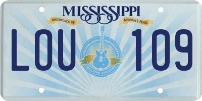 MS license plate LOU109